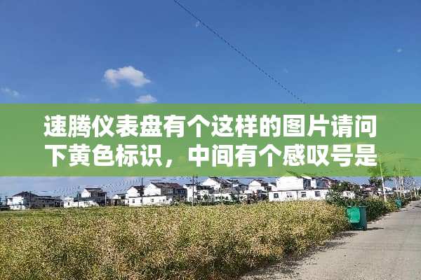速腾仪表盘有个这样的图片请问下**标识，中间有个感叹号是什么意思