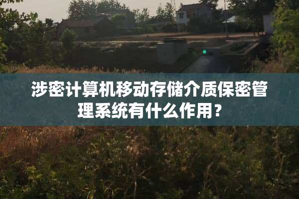 涉密计算机移动存储介质保密管理系统有什么作用？