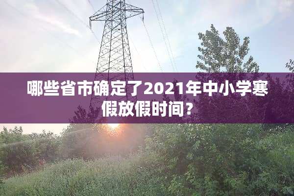 哪些省市确定了2021年中小学寒假放假时间？