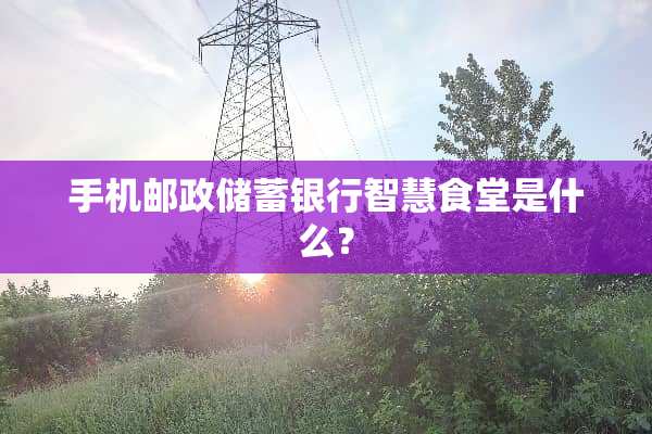 手机邮政储蓄银行智慧食堂是什么？