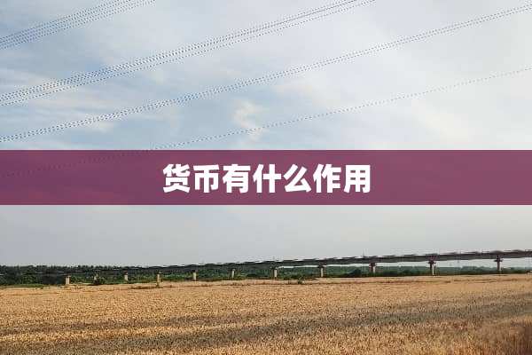 货币有什么作用