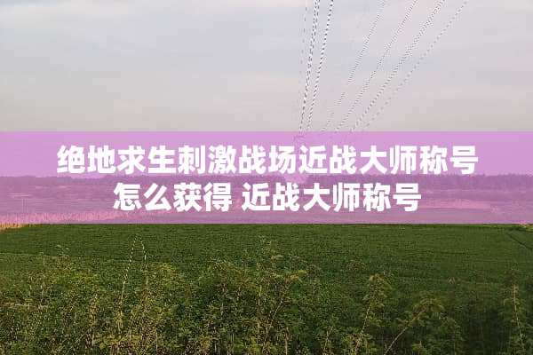 绝地求生**战场近战大师称号怎么获得 近战大师称号