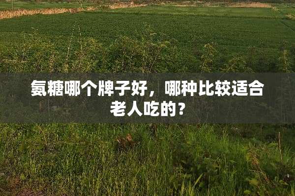 氨糖哪个牌子好，哪种比较适合老人吃的？
