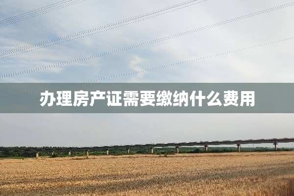 办理房产证需要缴纳什么费用
