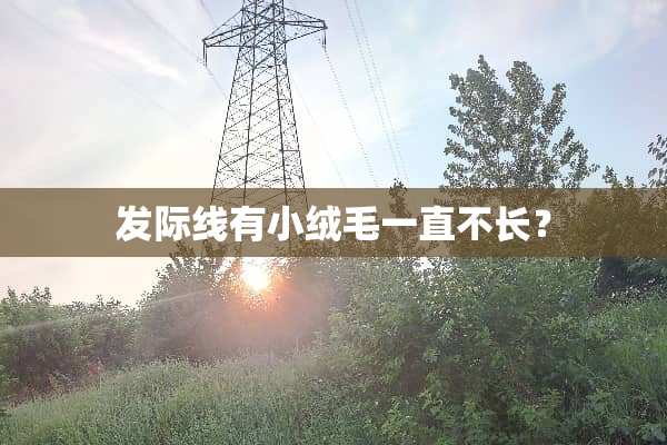 发际线有小绒毛一直不长？