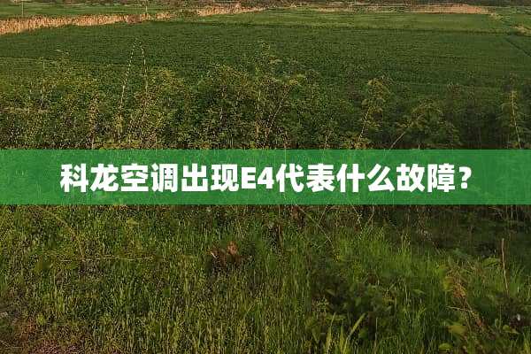 科龙空调出现E4代表什么故障？