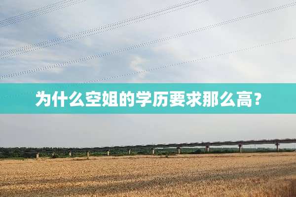 为什么空姐的学历要求那么高？