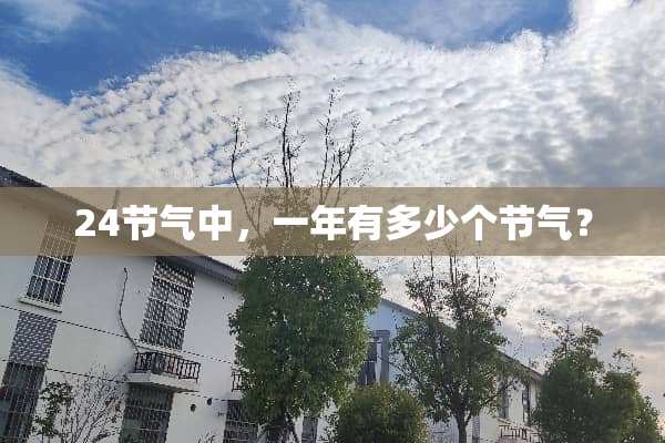 24节气中，一年有多少个节气？