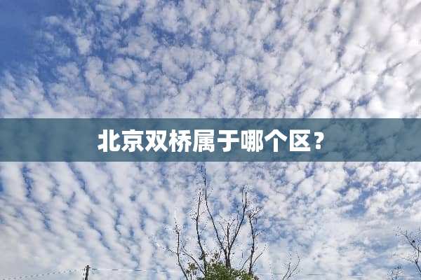 北京双桥属于哪个区？