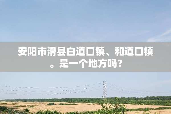 安阳市滑县白道口镇、和道口镇。是一个地方吗？