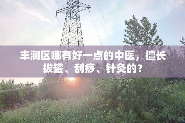 丰润区哪有好一点的中医，擅长拔罐、刮痧、针灸的？