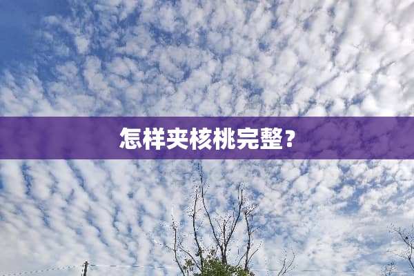 怎样夹核桃完整？
