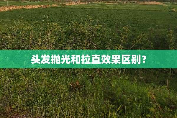 头发抛光和拉直效果区别？