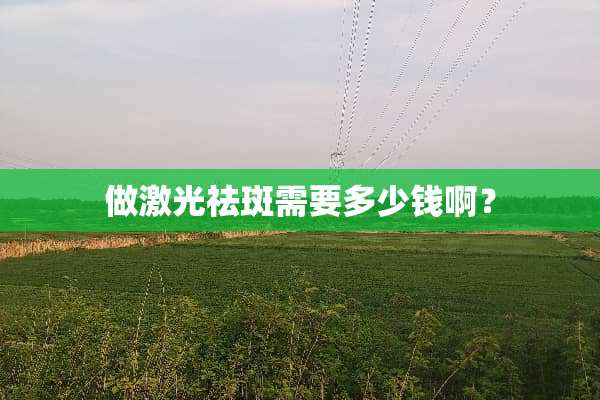 做激光祛斑需要多少钱啊？