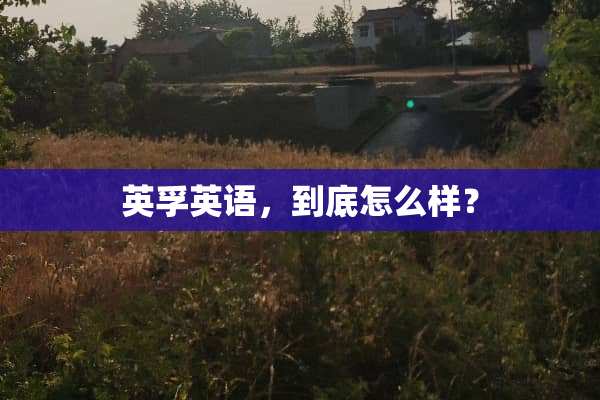 英孚英语，到底怎么样？