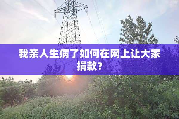 我亲人生病了如何在网上让大家捐款？