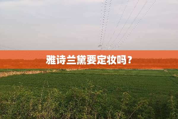 雅诗兰黛要定妆吗？