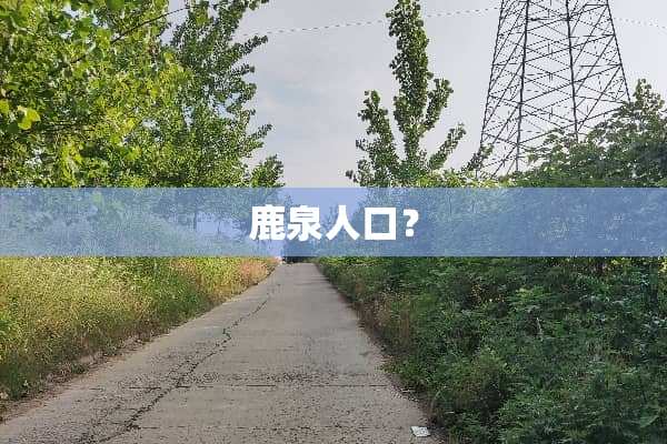 鹿泉人口？