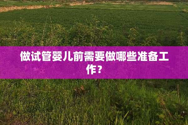 做试管婴儿前需要做哪些准备工作？