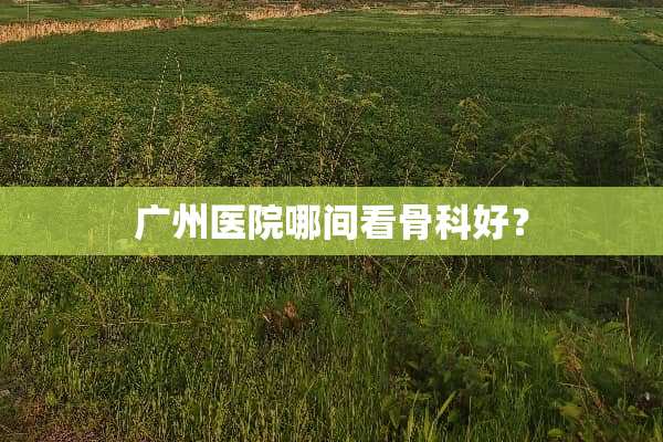 广州医院哪间看骨科好？
