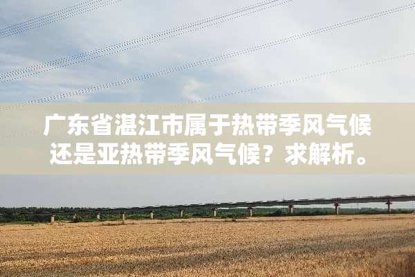 广东省湛江市属于热带季风气候还是**带季风气候？求解析。