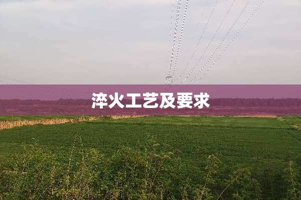 淬火工艺及要求