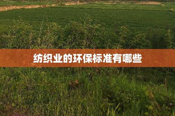 纺织业的环保标准有哪些