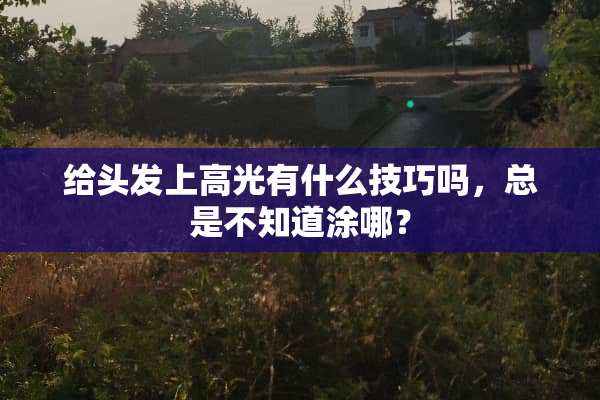 给头发上高光有什么技巧吗，总是不知道涂哪？