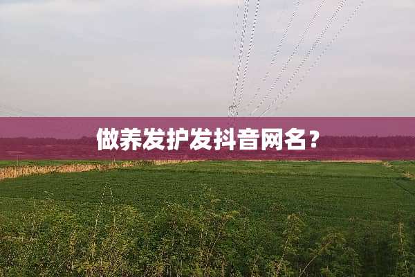 做养发护发抖音网名？