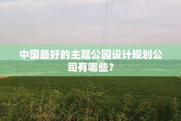 中国最好的主题公园设计规划公司有哪些？