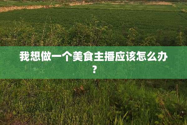 我想做一个美食主播应该怎么办？