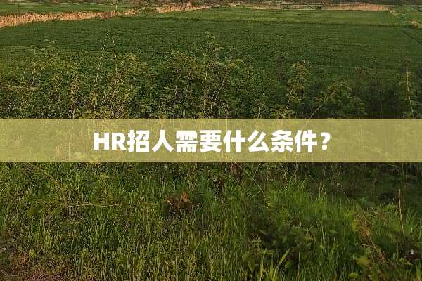 HR招人需要什么条件？
