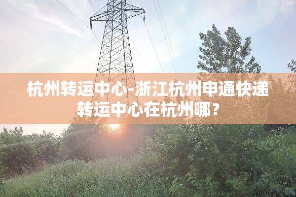 杭州转运中心-浙江杭州申通快递转运中心在杭州哪？