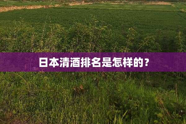 日本清酒排名是怎样的？