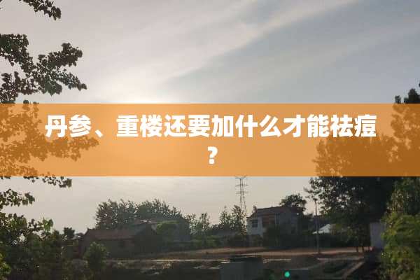 丹参、重楼还要加什么才能祛痘？