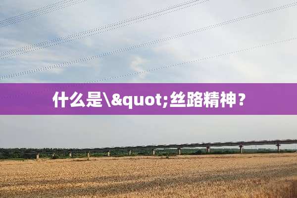 什么是\"丝路精神？