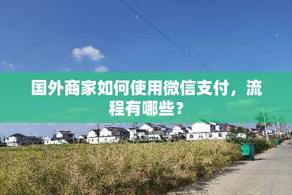 国外商家如何使用微信支付，流程有哪些？