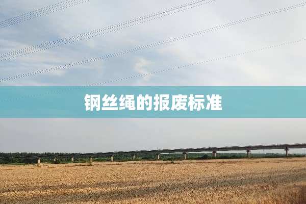 钢丝绳的报废标准