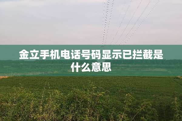金立手机电话号码显示已拦截是什么意思