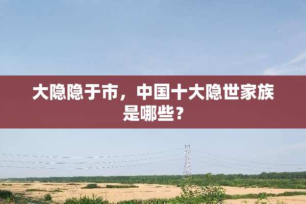 大隐隐于市，中国十大隐世家族是哪些？