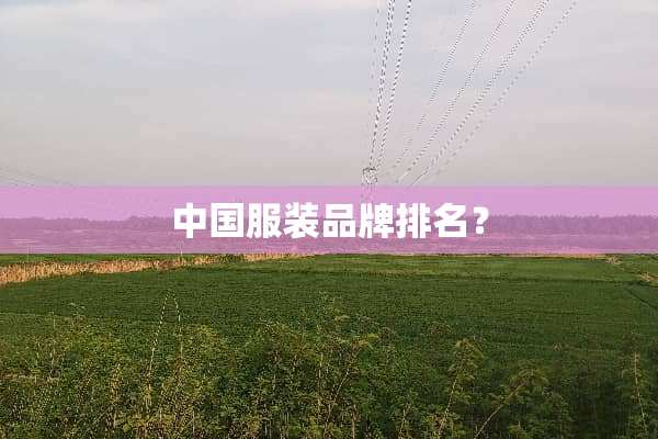 中国服装品牌排名？