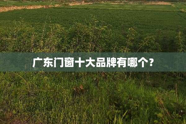 广东门窗十大品牌有哪个？