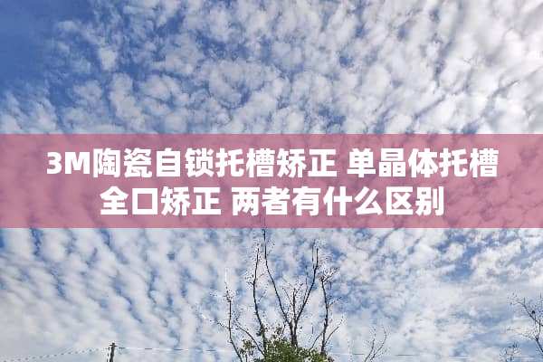 3M陶瓷自锁托槽矫正 单晶体托槽全口矫正 两者有什么区别