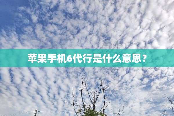苹果手机6代行是什么意思？