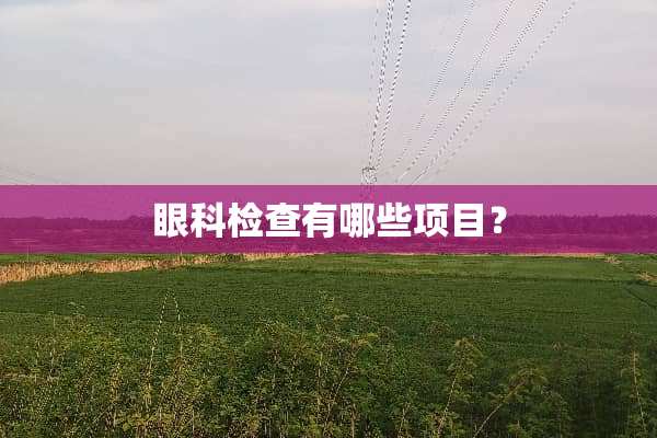 眼科检查有哪些项目？