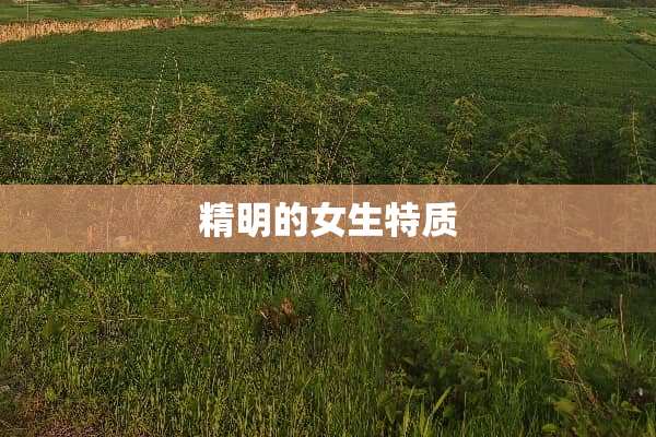 精明的女生特质