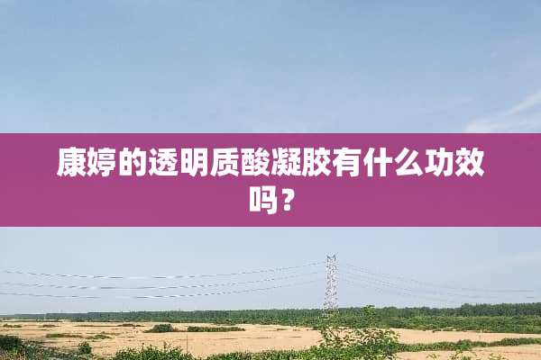 康婷的透明质酸凝胶有什么功效吗？