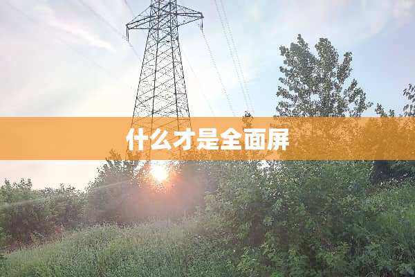 什么才是全面屏
