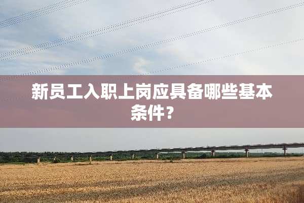 新员工入职上岗应具备哪些基本条件？