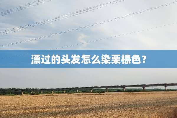 漂过的头发怎么染栗棕色？